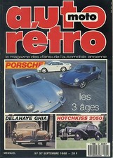 AUTO RETRO n°97 SEPTEMBRE 1988 PORSCHE  les 3 ages DELAHAYE GHIA HOTCHKISS 2050