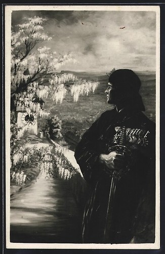 Carte postale chevalier avec