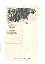 Circa 1900. Menu