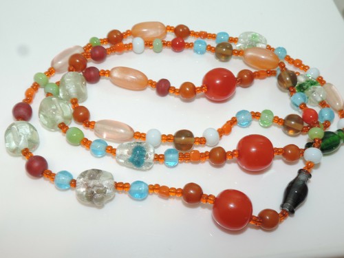 Collier perles verre art - en, de