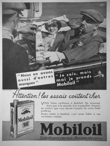 Publicité 1935 mobiloil - publicitÉ, bb