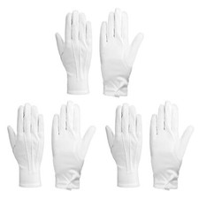 Gants Blancs 3 Paires Gant Blanc en Nylon-Coton Blancs pour Occasions Formell...