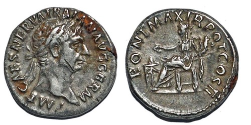 Trajan denier pont max - max, tr