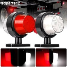 2 Feux de Gabarit LED Rouge Blanc Effet Néon 12V 24V Caoutchouc Camion Remorque