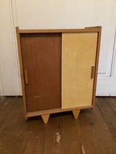 Ancienne Armoire de Poupée en Bois Années 60/70