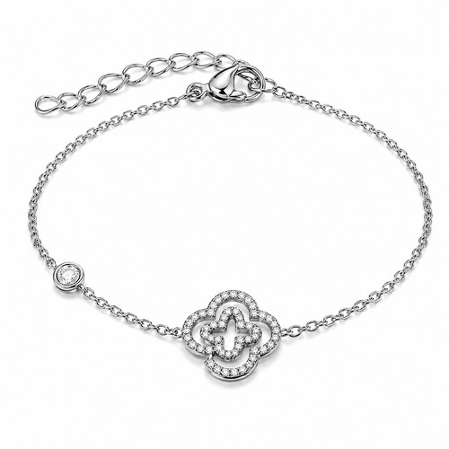 Bracelet trèfle zircon - trèfle,