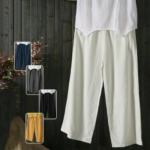 Femmes lin pantalon jambe - lin,