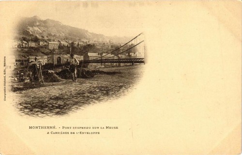 Cpa monthermé pont - cpa, suspendu