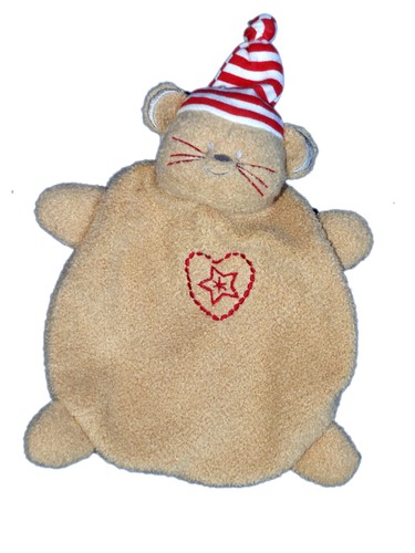 Doudou plat chat marron - chat,