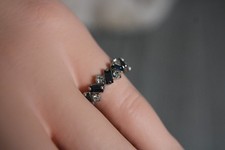 Bague rhodiée avec strass