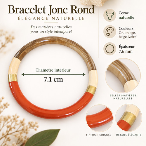 Bracelet jonc corne - bracelet,