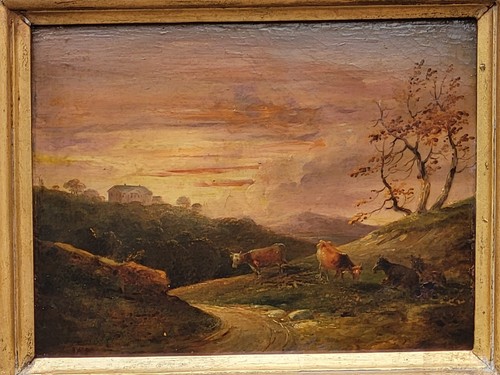 Tableau ancien signé vaches - tableau,