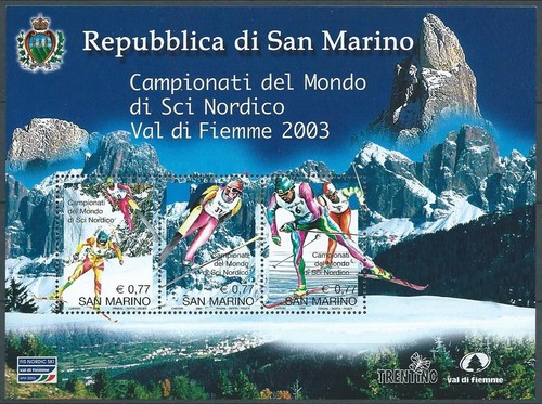 San marino 2003 feuillet ski - san,