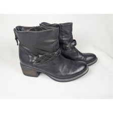 Minelli Black Leather Braided
