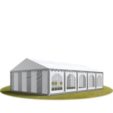 Barnum tonnelle 5x10 m Bâche PVC anti-feu env. 500g/m² gris-blanc Cadre de sol