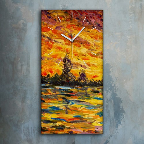 Horloge murale sur toile 30x60