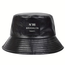 Chapeau Seau Unisexe Brooklyn Panama En Cuir PU, Chapeau De Pêcheur, Chapeaux De