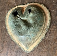 FRANCE GENUINE MEDIEVAL HEART GILTED BRONZE 14th-16th CENTURY FRENCH ARTEFACT
