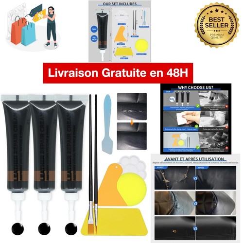 Pâte réparatrice cuir noir