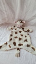 Doudou vache crème marron