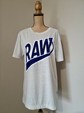 RAW G STAR : SUPERBE TEE SHIRT GRIS IMPRIMÉ BLEU RAW 
