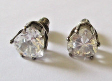 Boucles d'oreilles clou couleur argent cristal diamant solitaire CZ bijou 1396