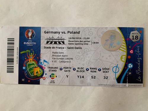 Ticket match uefa euro 2016 - match,