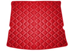 Matelassé Cuir artificiel ROUGE Tapis coffre pour Ford SMAX II 7per 2015-…