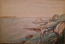 Charmante Aquarelle Bord De
