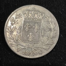 Monnaie  Argent 5 Frs Louis XVIII 1823 W