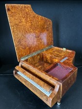 Ancienne Boîte À Musique PIANO à Queue Boite à Bijou SWISS Reuge? Loupe de thuya