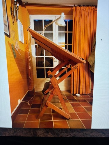 Ancienne table architecte bois - table,