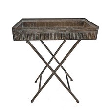 Desserte pliante fer patiné jardin ou maison 51x31x62cm