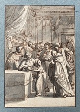 Lavis d'encre, attribution à Bernard Picard, Dessin ancien, XVII ou XVIIIe