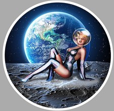 STICKER PINUP ASTRONAUTE LUNE