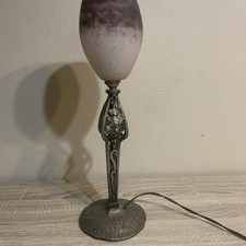 lampe art déco fer forgé et pâte de verre 