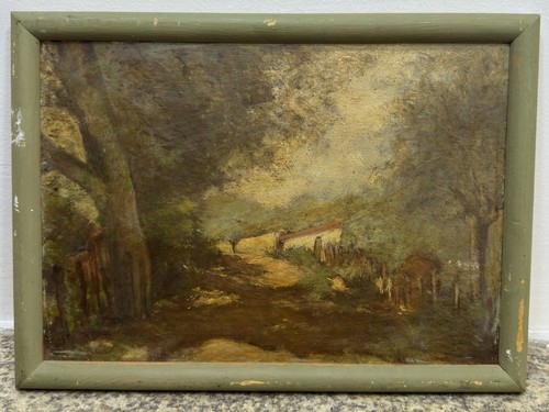Ancienne huile sur panneau - ,