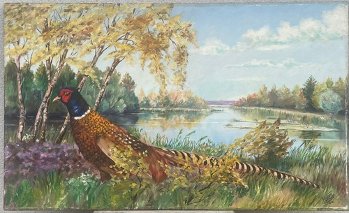 Huile sur panneau faisan - faisan, en