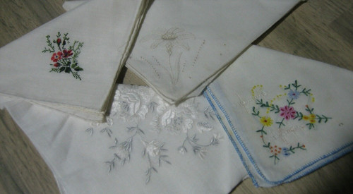 Lot mouchoir ancien coton - mouchoir, en