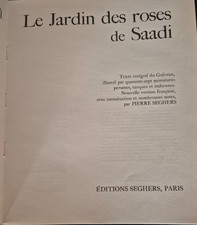 SAADI - LE JARDIN DES ROSES