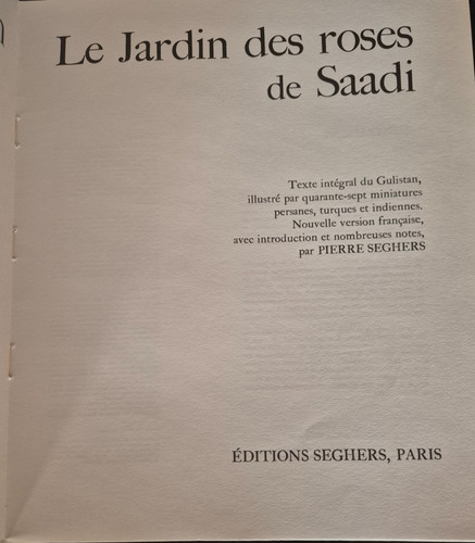 Saadi jardin des roses - saadi,