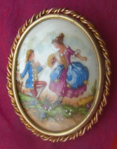 Vintage broche porcelaine - broche, de