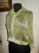 Gilet Court fin voile 100% soie vert transparent EVA KAYAN EK 46IT 38/40