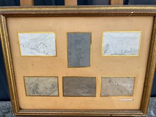 Tableau de croquis crayon Sud Ouest XIX S Gavarnie, Eaux bonnes, Pays basque