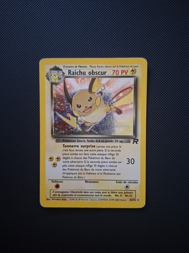 Carte pokémon raichu obscur - pokémon,