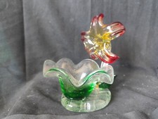 C neuf ! Baguier fleurs /porte bijoux verre colorée