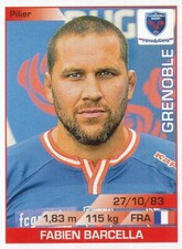 112 FABIEN BARCELLA # FC.GRENOBLE RUGBY TOP 14 METAL STICKER PANINI RUGBY 2016