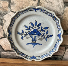 Superbe ancienne assiette de Rouen cul noir en faïence XIXème siècles