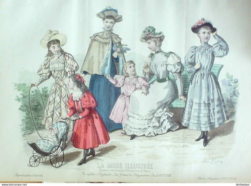Gravure mode illustree 1893 - gravure,