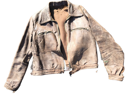 Blouson cycliste cuir fauve